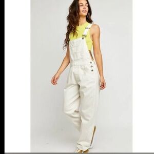 Free People We The Free Ziggy Denim Overalls NWT SZ L MSRP $98